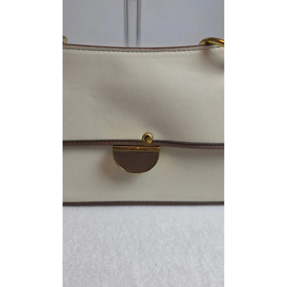 Scarleton Los Angeles Cream Vegan Leather Shoulder Bag Gold Swivel Clasp NWT